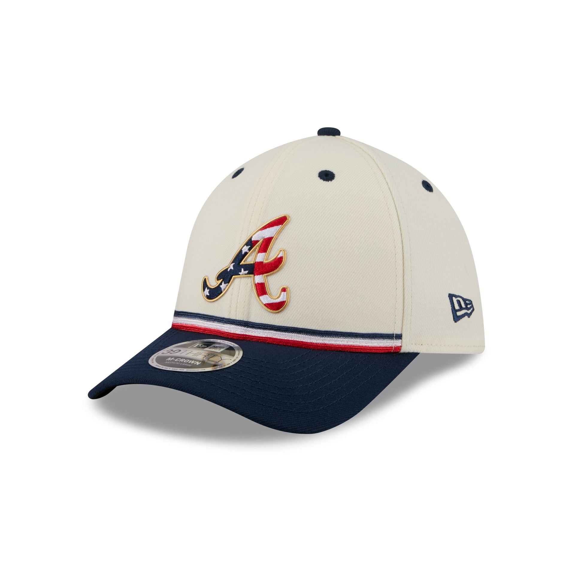 Atlanta Braves Independence Day 2026 39THIRTY M-Crown Stretch Fit Hat
