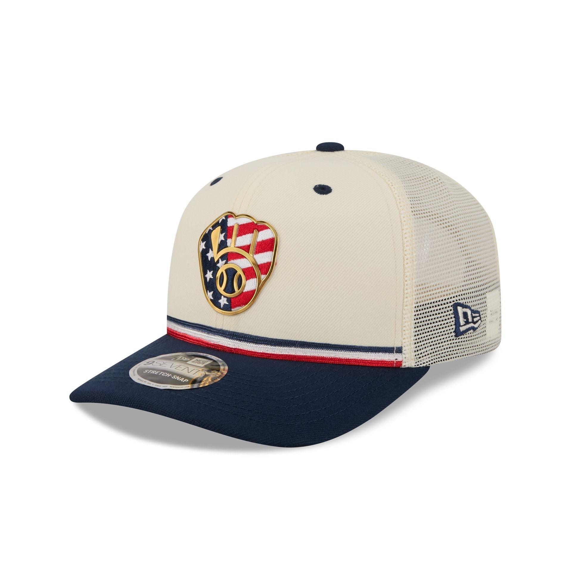 Milwaukee Brewers Independence Day 2026 9SEVENTY Trucker Hat