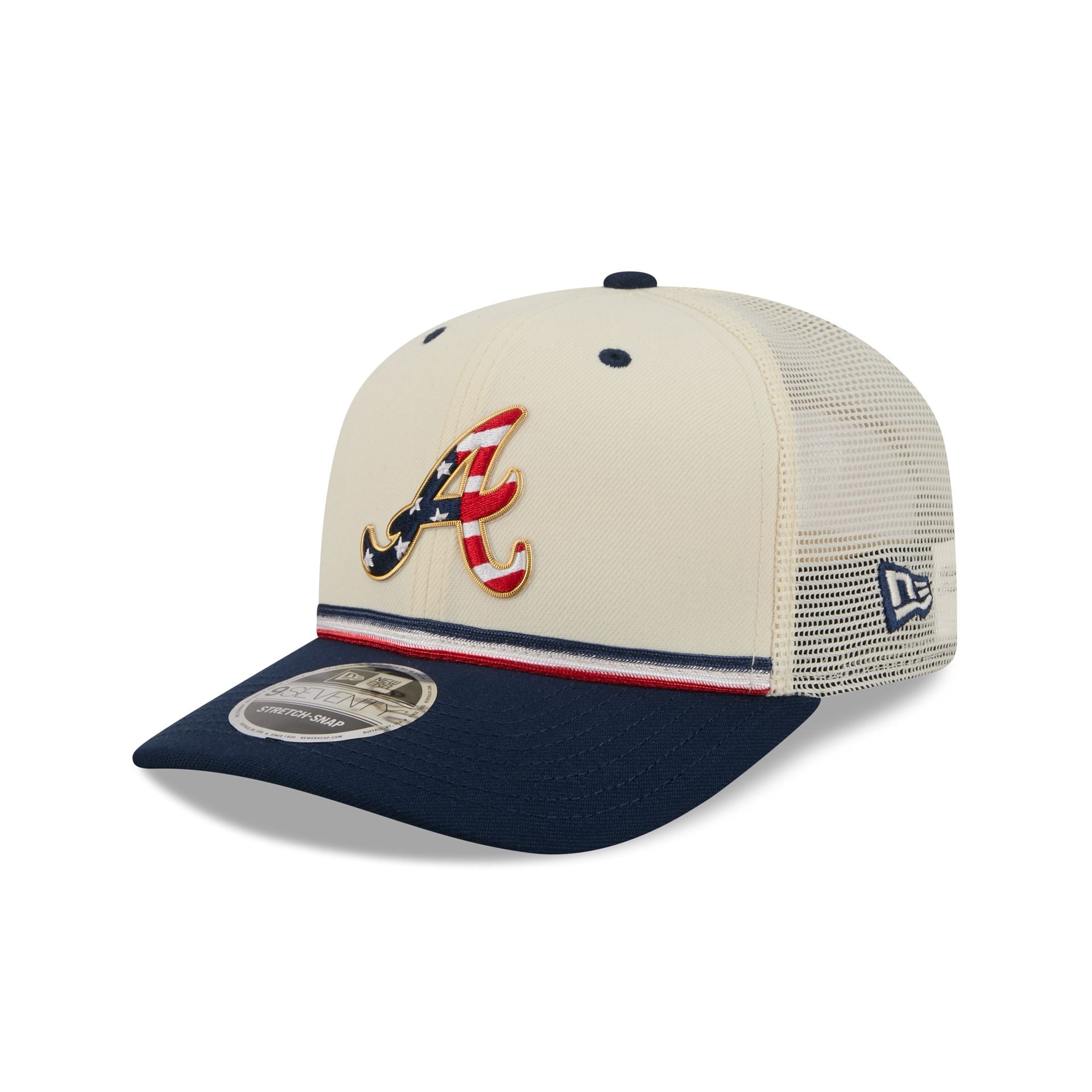 Atlanta Braves Independence Day 2026 9SEVENTY Trucker Hat