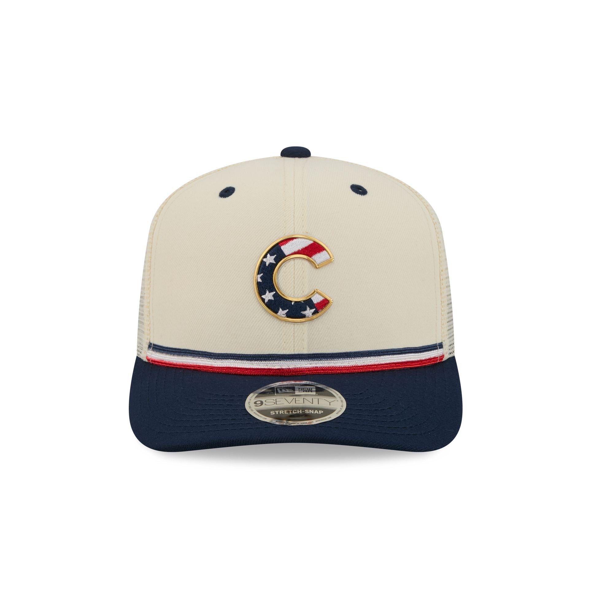 Chicago Cubs Independence Day 2026 9SEVENTY Trucker Hat